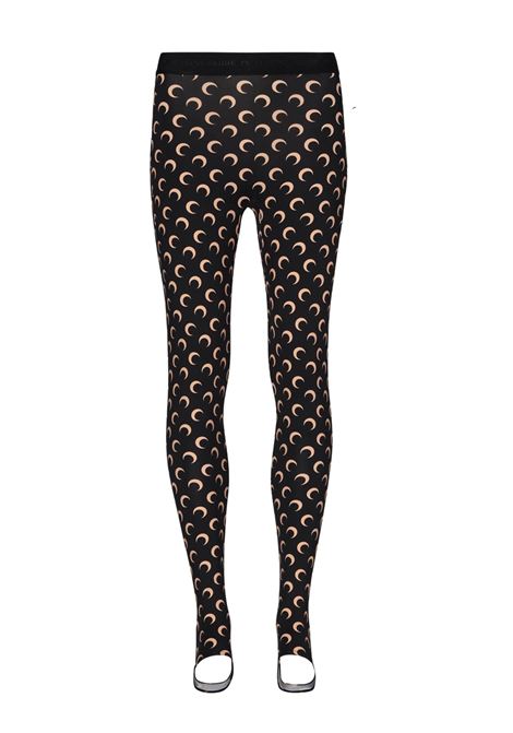 leggins moon printed jersey donna neri e beige MARINE SERRE | WPA111ACJER0001IT99